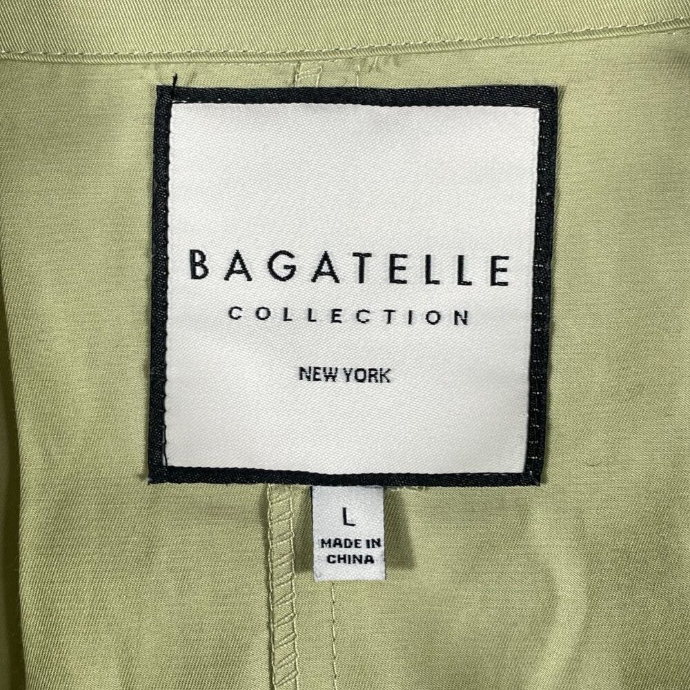Bagatelle Collection Sage Green Belted Trench Jacket Size L - Picture 4 of 10